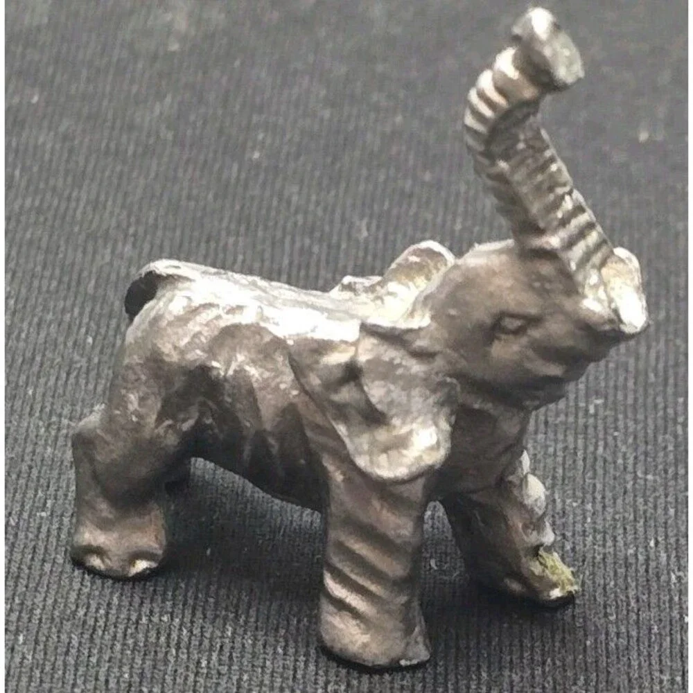 Lot Of 5 Miniature Elephant Figurines Pewter, Bronze .5-1.5